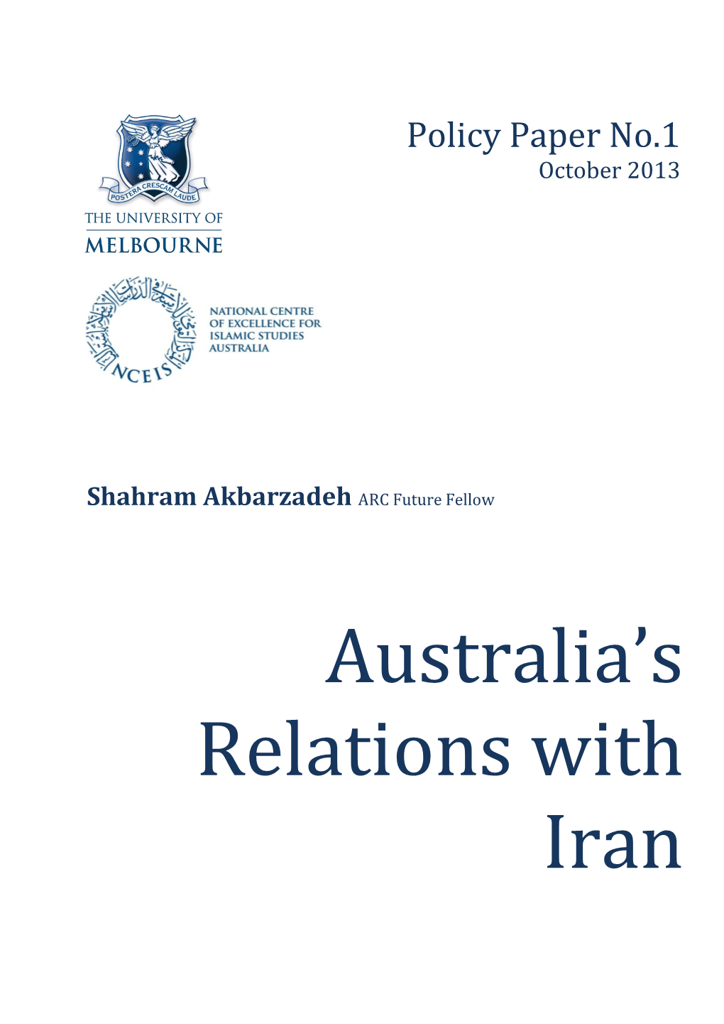 Australia's Relations with Iran