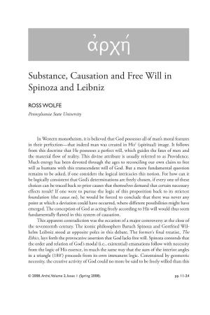 Substance, Causation and Free Will in Spinoza and Leibniz