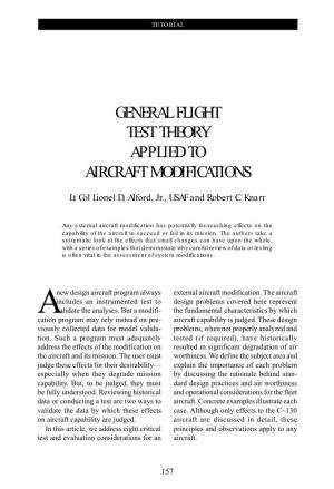 General Flight Test Theory Applied to Aircraft Modifications