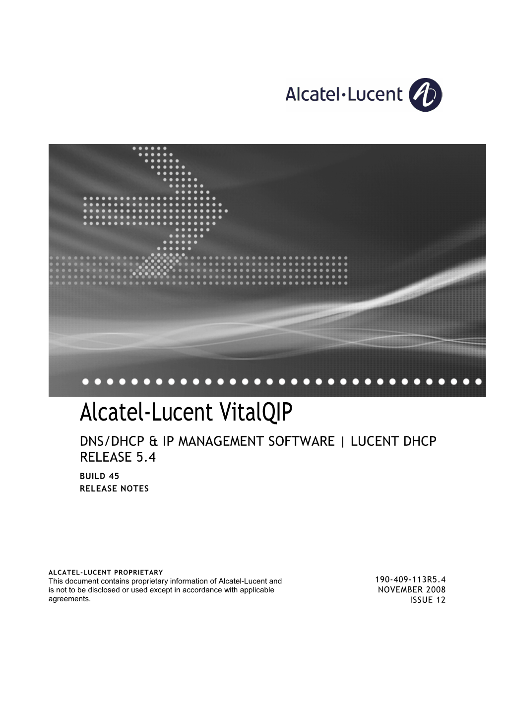 Alcatel-Lucent Vitalqip DNS/DHCP & IP MANAGEMENT SOFTWARE