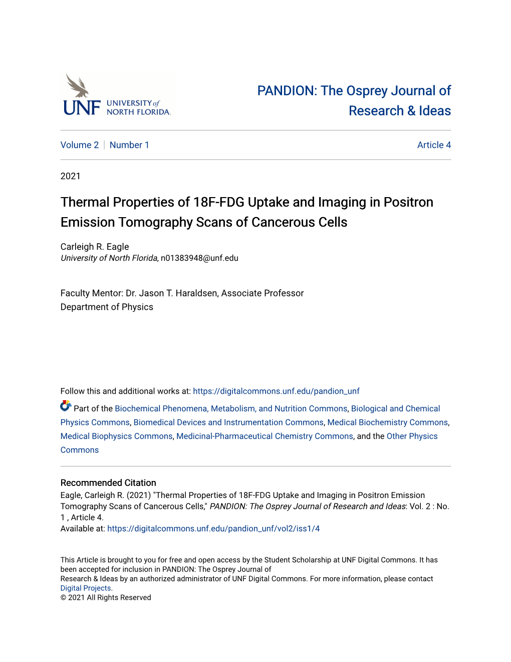 Thermal Properties of 18F-FDG Uptake and Imaging in Positron Emission Tomography Scans of Cancerous Cells