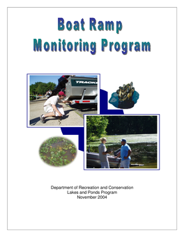 Department of Recreation and Conservation Lakes and Ponds Program November 2004