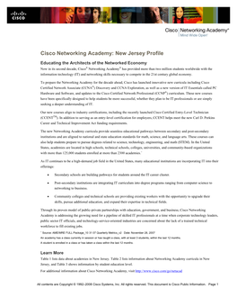 Cisco Networking Academy: New Jersey Profile