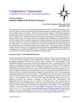 Comparative Connections a Quarterly E-Journal on East Asian Bilateral Relations