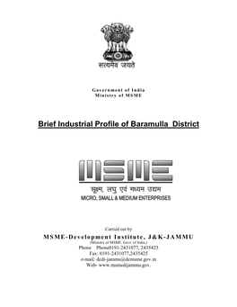 Brief Industrial Profile of Baramulla District