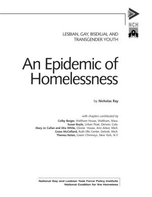 An Epidemic of Homelessness