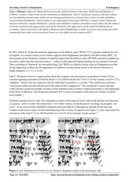 Revisiting “Sariah” at Elephantine Neal Rappleye [Page 1]Abstract: Jeffrey R