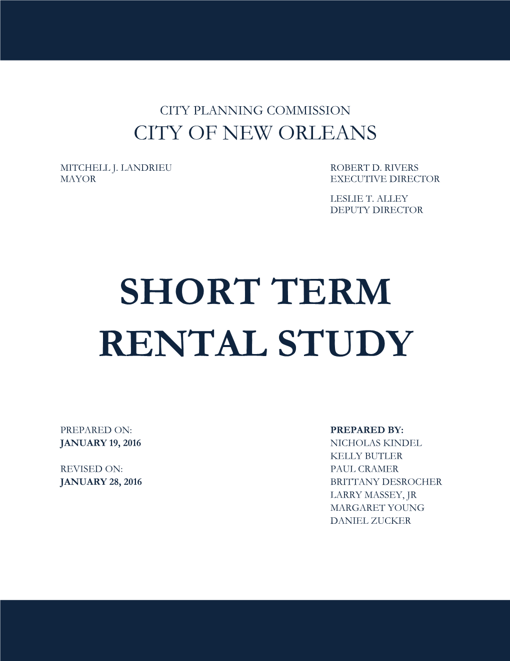 Short Term Rental Study