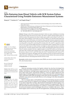 Nox Emission from Diesel Vehicle with SCR System Failure Characterized Using Portable Emissions Measurement Systems