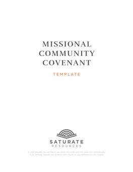 Missional Community Covenant Template
