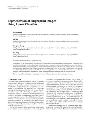 Segmentation of Fingerprint Images Using Linear Classifier