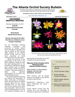 The Atlanta Orchid Society Bulletin