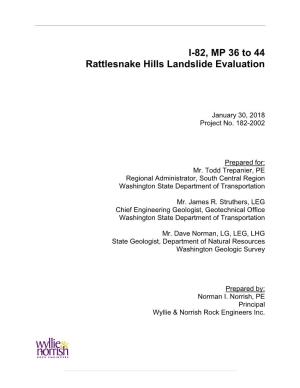 I-82, MP 36 to 44 Rattlesnake Hills Landslide Evaluation