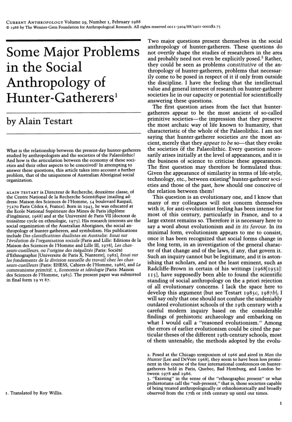 Some Major Problems in the Social Anthropology Of