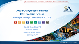 Hydrogen Storage Cost Analysis (ST100)