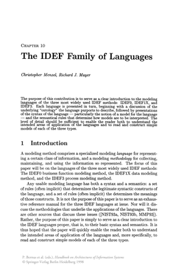 The IDEF Family of Languages