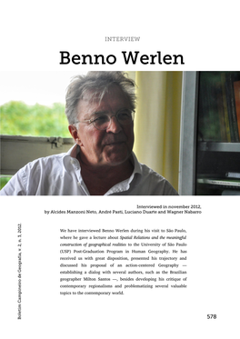 Interview with Benno Werlen