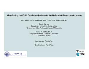 Developing the EHDI Database Systems in the Federated States of Micronesia