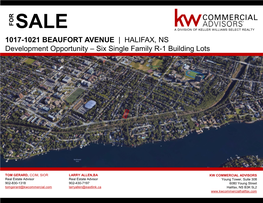 1017-1021 BEAUFORT AVENUE | HALIFAX, NS Development Opportunity – Six Single Family R-1 Building Lots