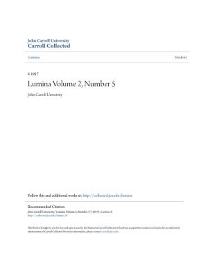 Lumina Volume 2, Number 5 John Carroll University