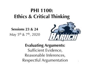 PHI 1100: Ethics & Critical Thinking