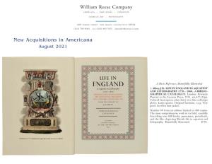 New Acquisitions in Americana August 2021