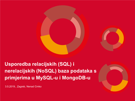 SQL) I Nerelacijskih (Nosql) Baza Podataka S Primjerima U Mysql-U I Mongodb-U