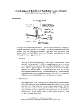 Missed Approach Point Study Guide for Jeppesen Charts Retrieved From