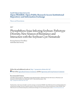 Phytophthora Sojae Infecting Soybean: Pathotype Diversity, New Sources