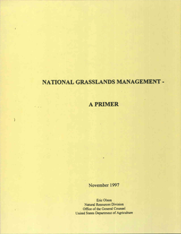National Grasslands Management