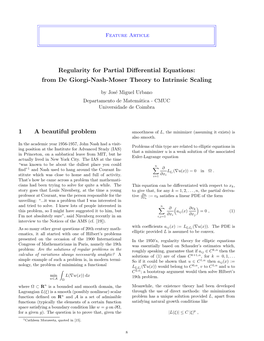 Regularity for Partial Differential Equations