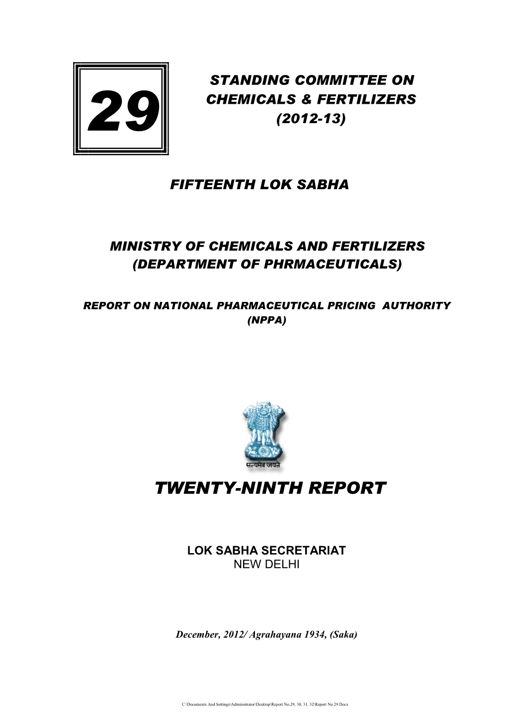 Twenty-Ninth Report