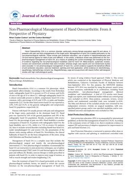 Non-Pharmacological Management of Hand Osteoarthritis: from A