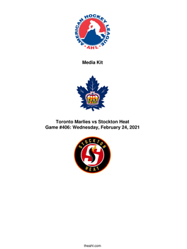 Ahl.Com Toronto Marlies (4-2-0-0) Vs
