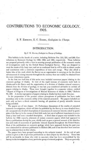 Contributions to Economic Geology, 1905