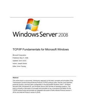 TCP/IP Fundamentals for Microsoft Windows