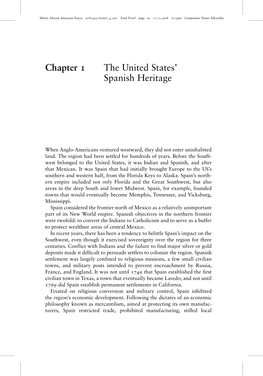 Chapter 1 the United States' Spanish Heritage