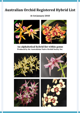 Australian Orchid Registered Hybrid List
