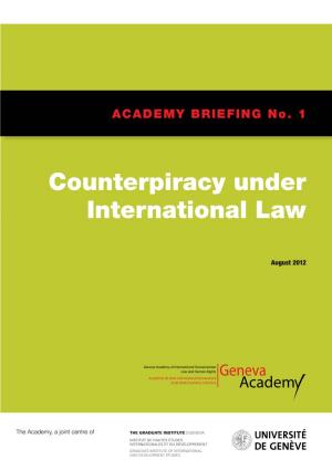 Counterpiracy Under International Law 1