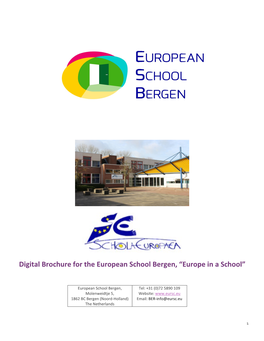 Digital Brochure for the European School Bergen, “Europe in a School”