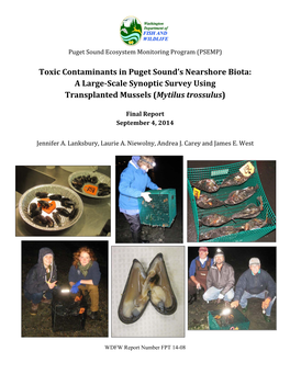 Toxic Contaminants in Puget Sound's Nearshore Biota: a Large-Scale Synoptic Survey Using Transplanted Mussels (Mytilus Tross