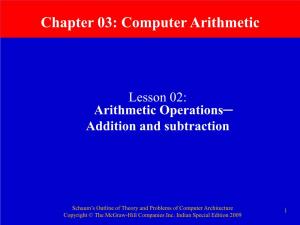 Arithmetic Operations- Addition and Subtraction
