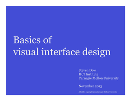 Basics of Visual Interface Design