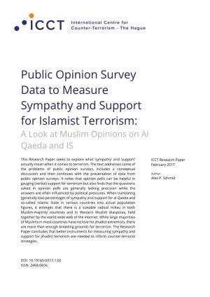 Public Opinion Survey Data to Measure Sympathy and Support for Islamist Terrorism: a Look at Muslim Opinions on Al Qaeda and IS