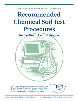 Recommended Chemical Soil Test Procedures for the North Central Region