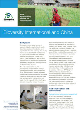 Bioversity International and China