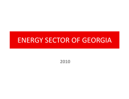 Energy Sector of Georgia