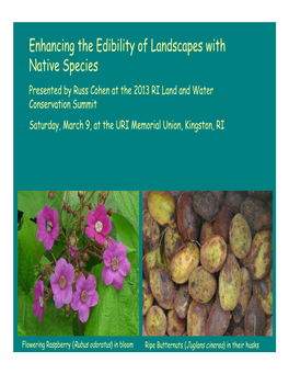 Enhancing the Edibility of Landscapes with Native Species