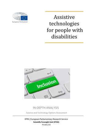 Assistive Technologies for People with Disabilities