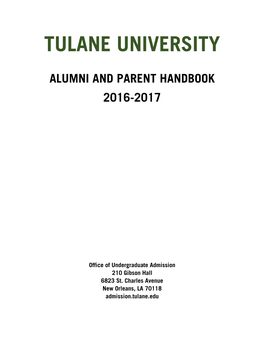 Alumni and Parent Handbook 2016-2017